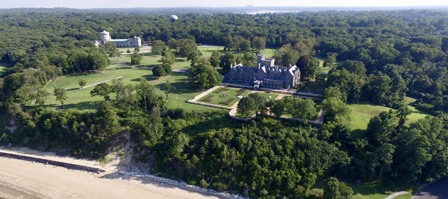 Aerial view of the Sands Point Preserve