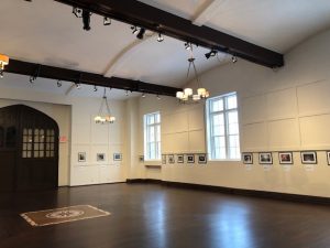 Castle Gould's Great Hall with exhibition: May We All Grow Up To Be Children