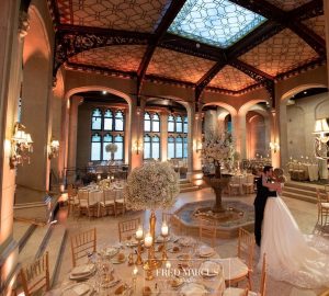 Hempstead House Palm Court set up for wedding reception